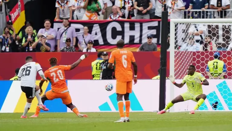 2026年世界杯:德国2-1战胜科特迪瓦 - 丹尼斯·乌达夫在小组赛中打入制胜球